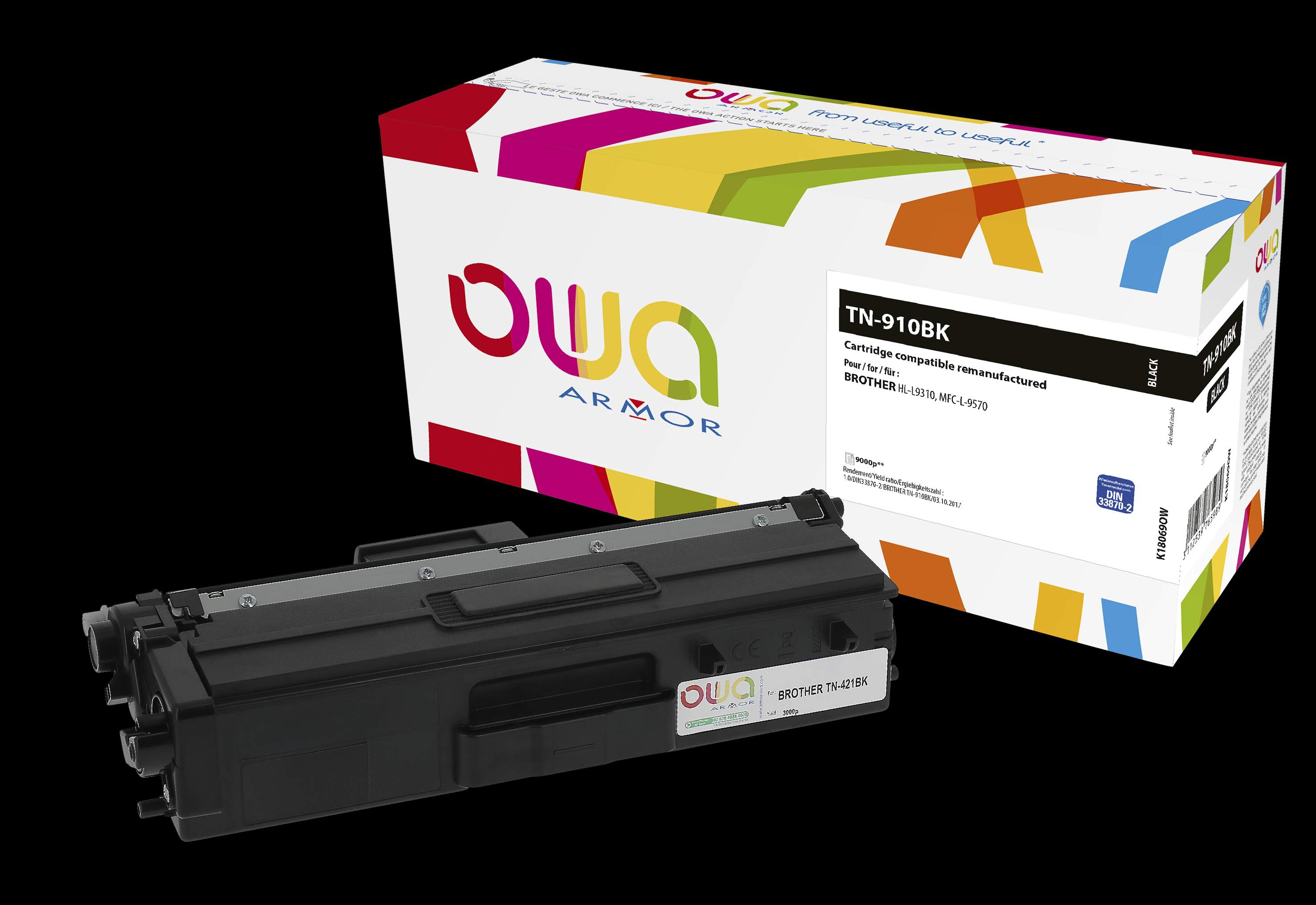 OWA Armor toner pro BROTHER TN-910BK,černá/black,9000str. K18069OW