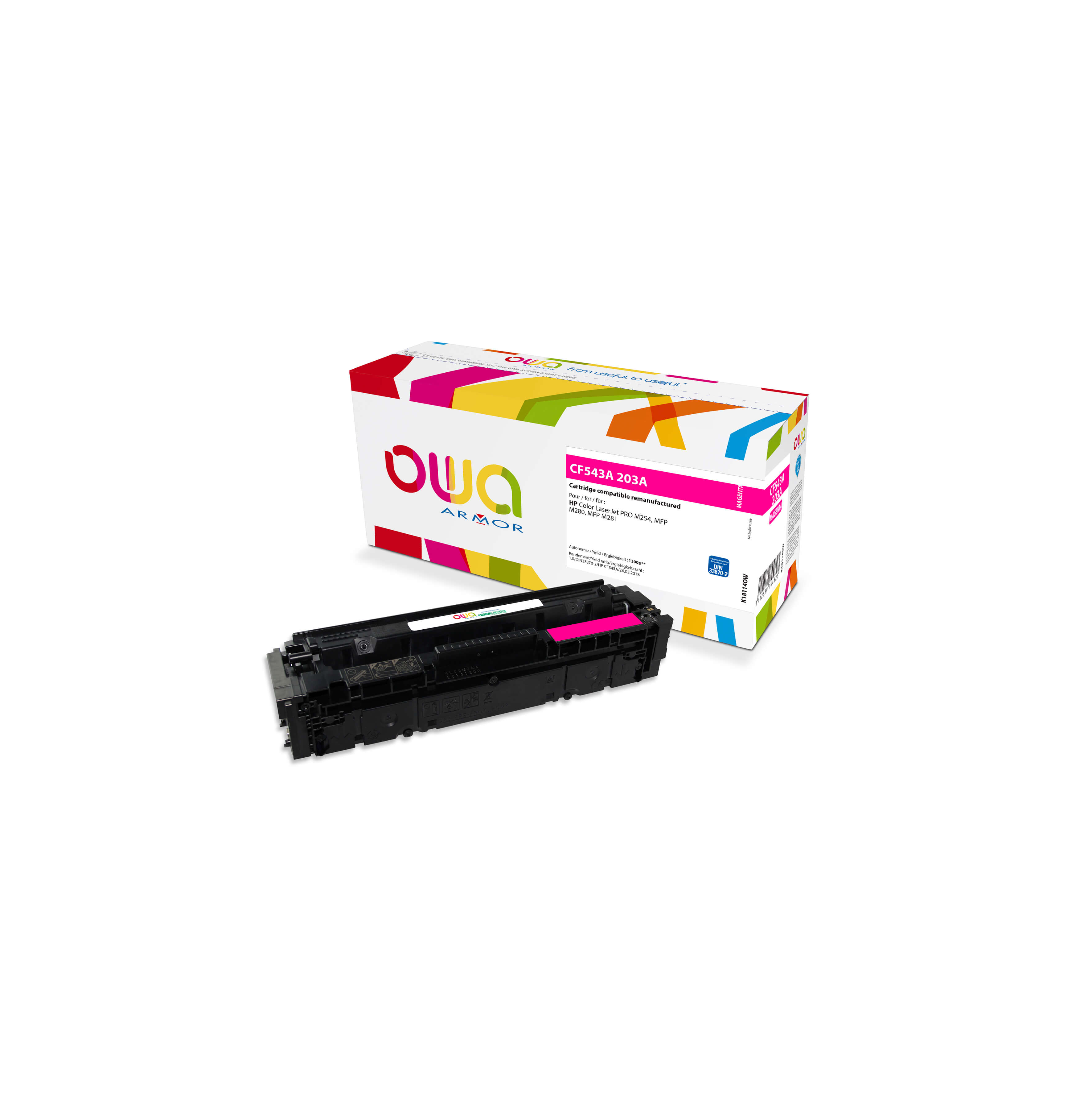 OWA Armor toner pro HP CF543A, červená/magenta K18114OW