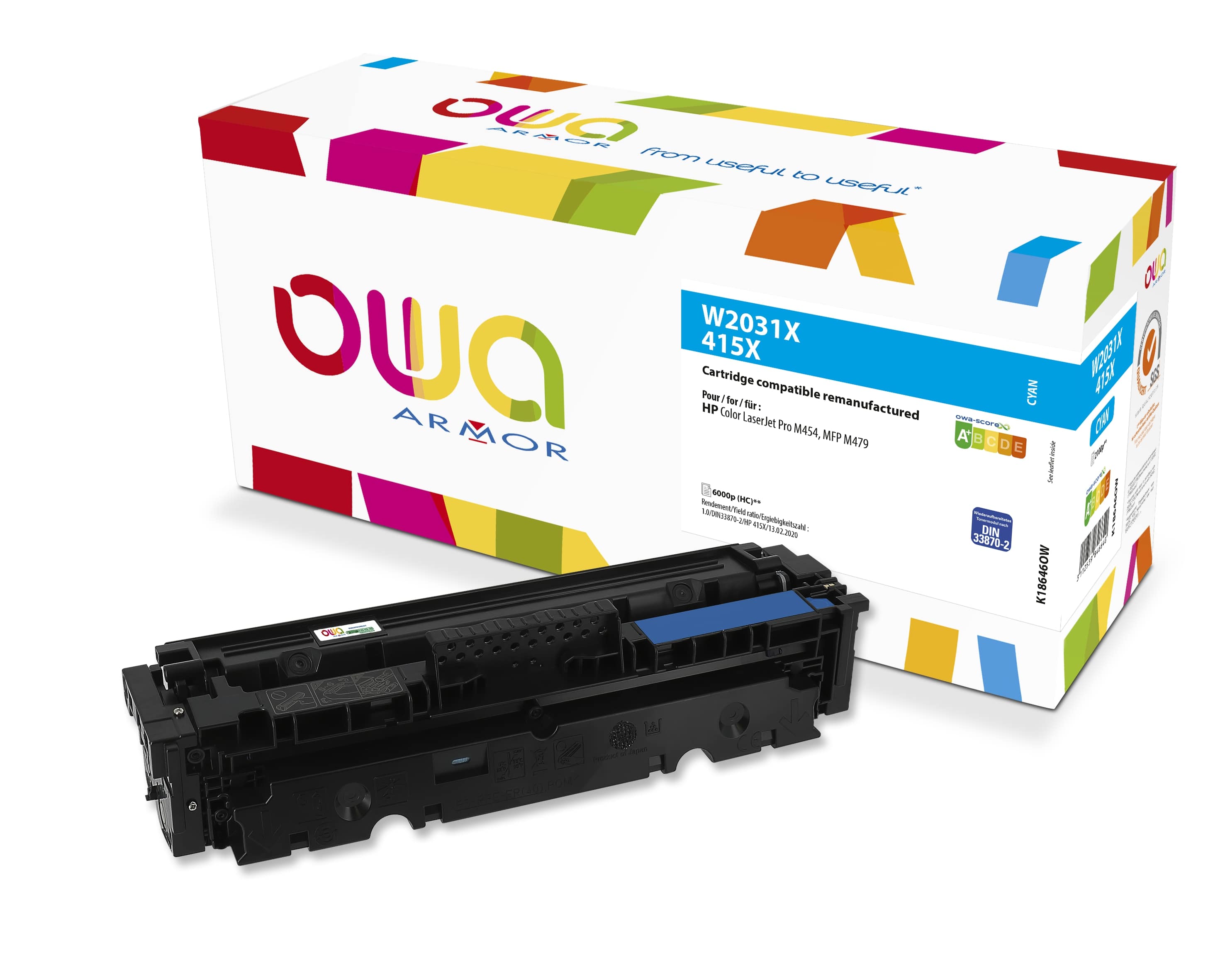 OWA Armor toner pro HP W2031X,modrá/cyan K18646OW