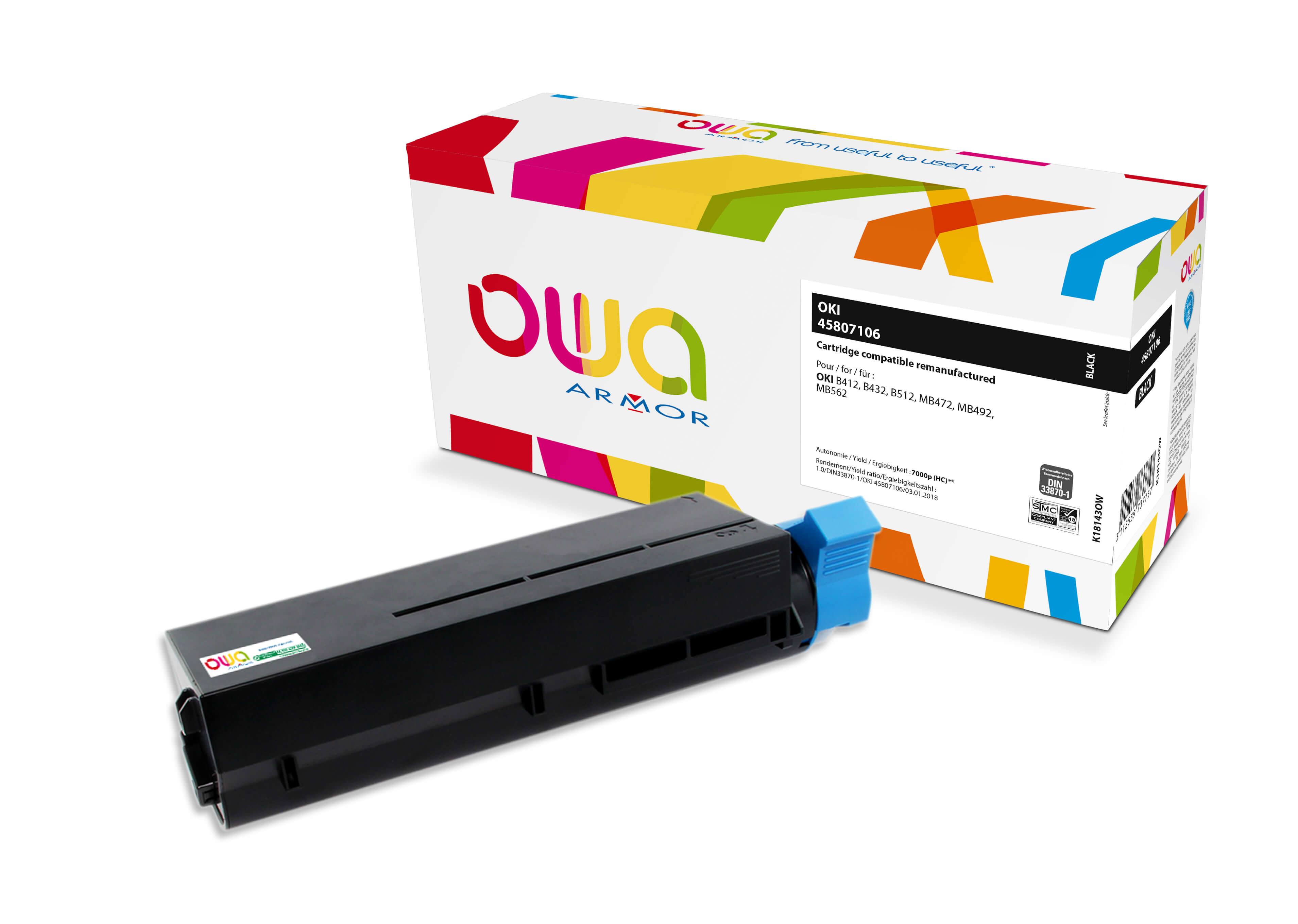 OWA Armor toner pro OKI 45807106,černý,7000st. K18143OW
