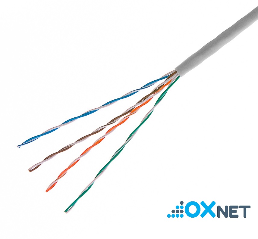 OXnet kábel UTP, Cat5E, lanko, PVC, box 305m - šedá OX-STRU5EP-305-GR