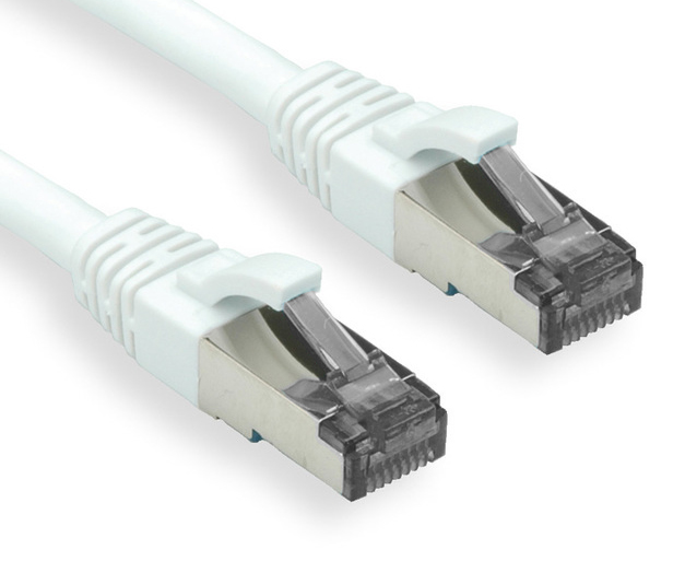 OXnet patch kábel Cat6A, S/FTP (PiMF), LSOH - 1m, biely PKOX-SF6A-010-WH