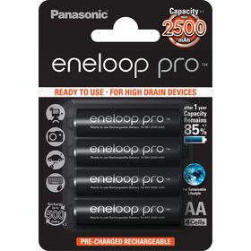 Panasonic Eneloop Pro AA NiMH 1,2V 2500mAh BL4 BK-3HCDE/4BE