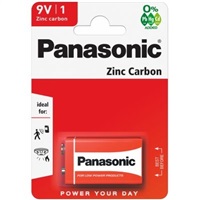 PANASONIC Zinkouhlíkové baterie - Red Zinc - blistr 9V balení - 1ks