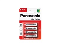 PANASONIC Zinkouhlíkové baterie - Red Zinc - blistr AA 1,5V balení - 4ks