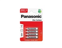 PANASONIC Zinkouhlíkové baterie - Red Zinc - blistr AAA 1,5V balení - 4ks