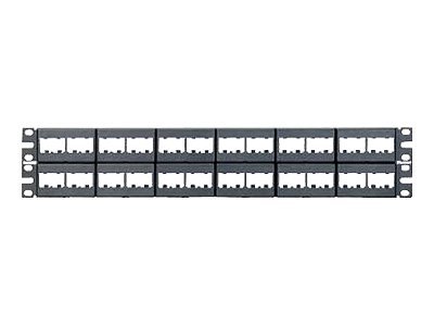 Panduit MINI-COM Modular Faceplate Patch Panels - Propojovací panel - černá - 2U - 19" - 48 portů CPP48WBLY