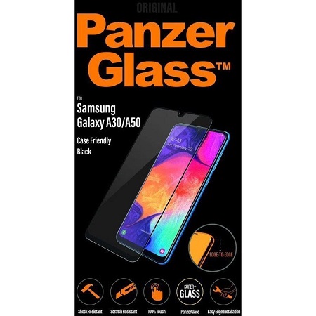 PanzerGlass - Tvrdené sklo Case Friendly pre Samsung Galaxy A50/A30, čierna 5711724071904