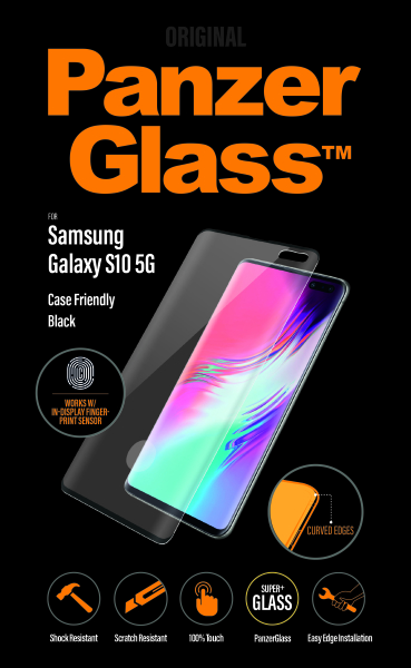 PanzerGlass - Tvrdené sklo Case Friendly pre Samsung Galaxy S10 5G, Fingerprint komp. čierna 5711724071881