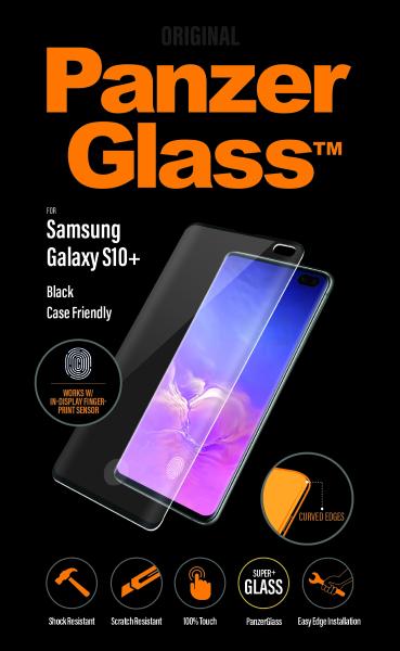 PanzerGlass - Tvrdené sklo Case Friendly pre Samsung Galaxy S10+, Fingerprint komp. Čierna 5711724071867