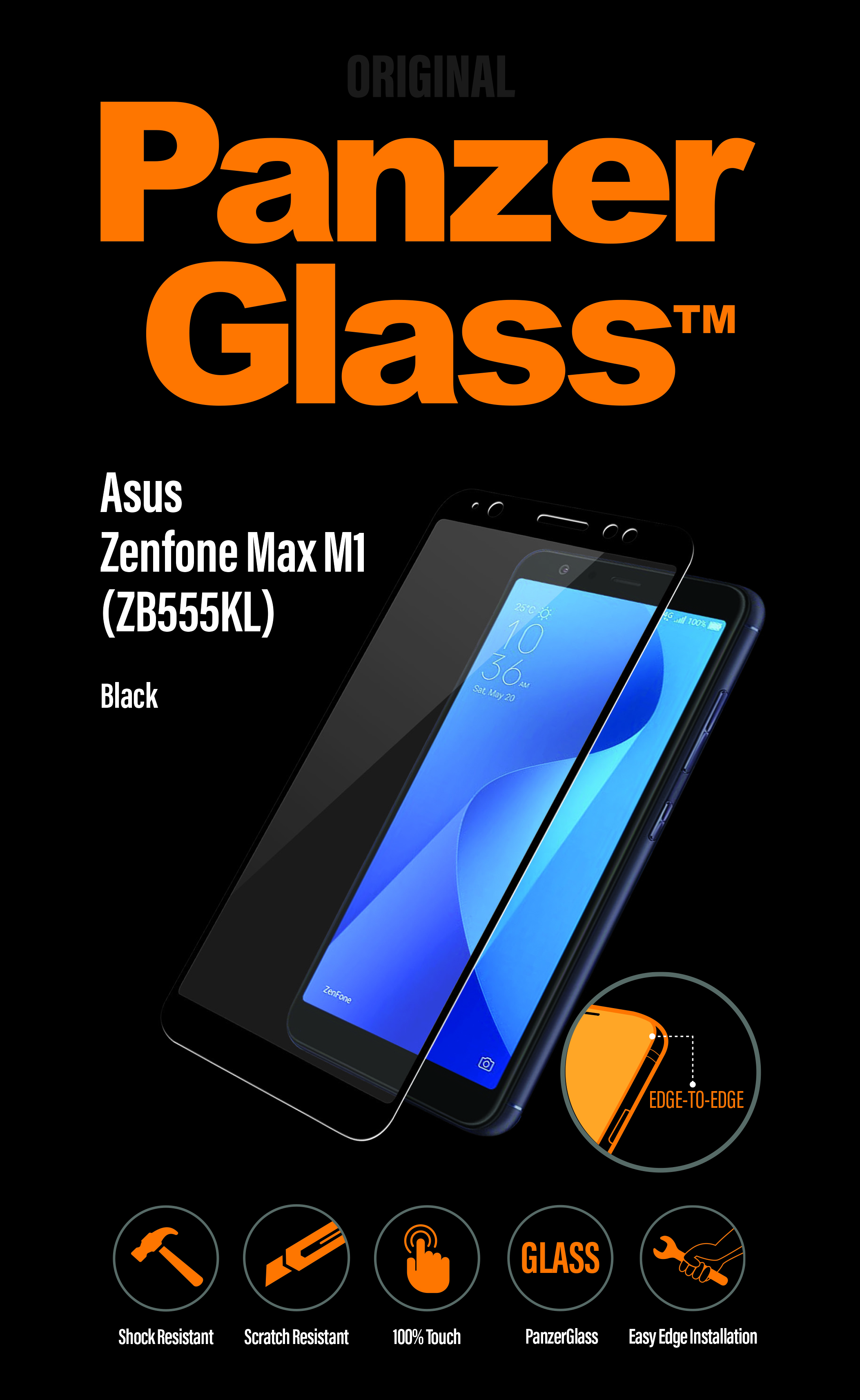 PanzerGlass - Tvrdené sklo pre Asus Zenfone Max (M1), čierna 3513