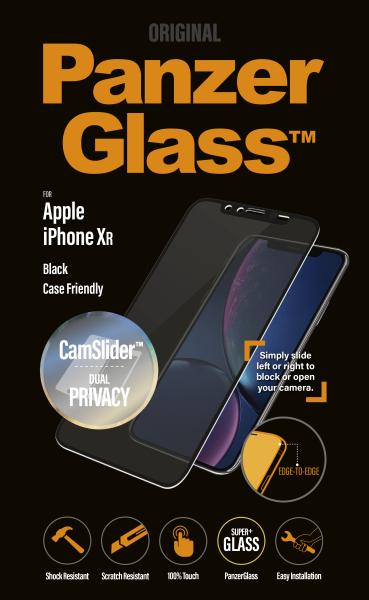 PanzerGlass - Tvrdené sklo Privacy, Case Friendly, CamSlider pre iPhone XR, čierna P2657