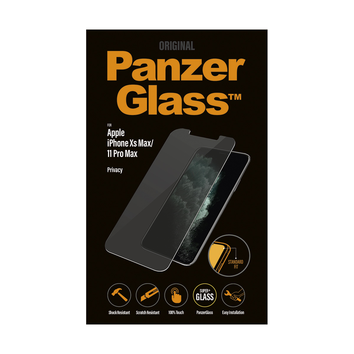PanzerGlass - Tvrdené sklo Privacy Standard Fit pre iPhone 11 Pro Max/Xs Max, číra P2663