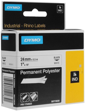 páska DYMO 1734523 D1 RHINO Black On White Permanent Polyester Tape (24mm) S0773830