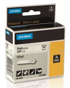 páska DYMO 18443 PROFI D1 RHINO Black On White Vinyl Tape (9mm) S0718580