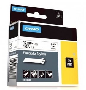 páska DYMO 18758 (18488) PROFI D1 RHINO Black On White Flexible Nylon Tape (12mm) S0718100