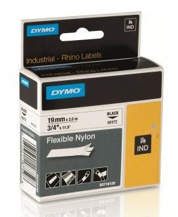 páska DYMO 18759 (18489) PROFI D1 RHINO Black On White Flexible Nylon Tape (19mm) S0718120