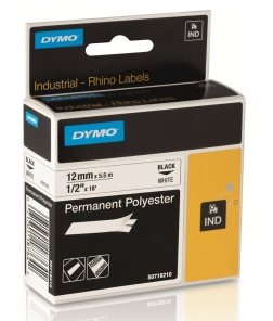 páska DYMO 18764 (18483) PROFI D1 RHINO Black On White Permanent Polyester Tape (12mm) S0718210