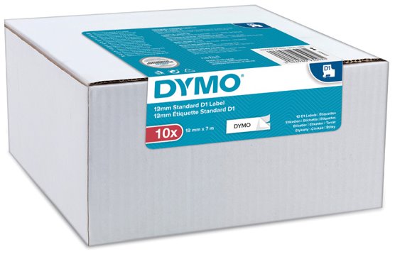 páska DYMO 45013 D1 Black On White Tape (12mm) (10ks) 2093097