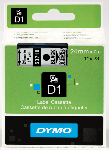 páska DYMO 53710 D1 Black On Transparent Tape (24mm) S0720920