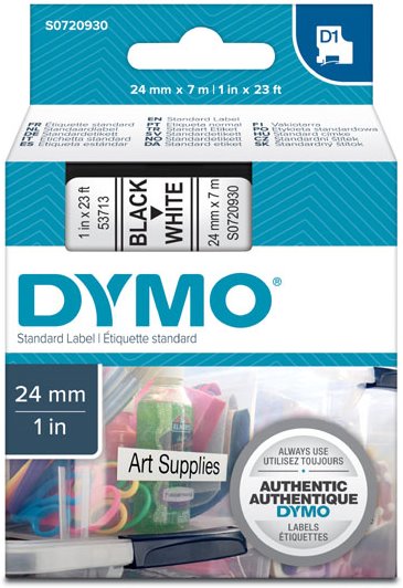 páska DYMO 53713 D1 Black On White Tape (24mm) S0720930