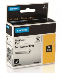 páska DYMO PROFI D1 RHINO Black On White Self-Laminating Tape (24mm) S0773860