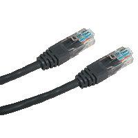 Patch cord UTP cat.5e 0,25M černý