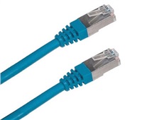 Patch kabel Cat6A, S-FTP - 1m, modrý