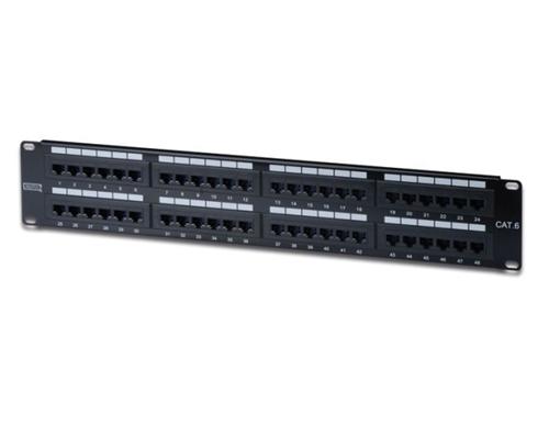 Patch panel UTP cat.6 48p. 2U,Black 50512198