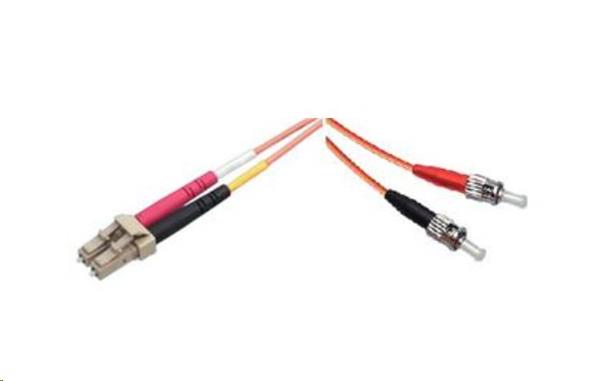 Patchcord optický MM OM2 50/125, LC-ST, 1m, LSOH oranžový OPA-50-LC/ST-1D-ZX