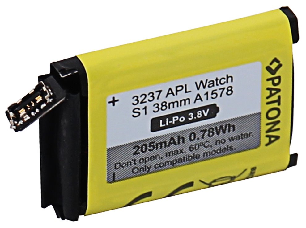 PATONA baterie pro chytré hodinky Apple Watch 1 205mAh A1578 38mm PT3237