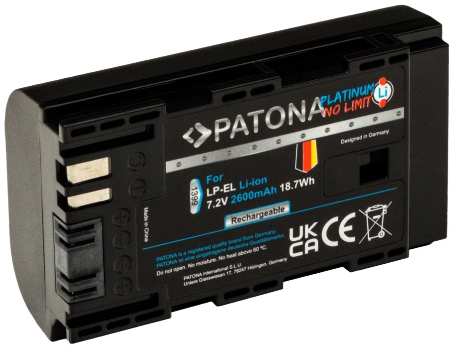 PATONA baterie pro foto Canon LP-EL 2600mAh Li-Ion Platinum pro blesk Speedlite EL-1 PT1399