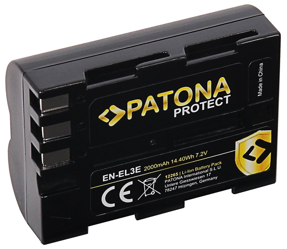 PATONA baterie pro foto Nikon EN-EL3e 2000mAh Li-Ion Protect PT12265