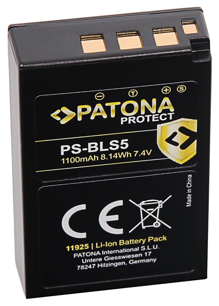 PATONA baterie pro foto Olympus BLS5 1100mAh Li-Ion Protect PT11925
