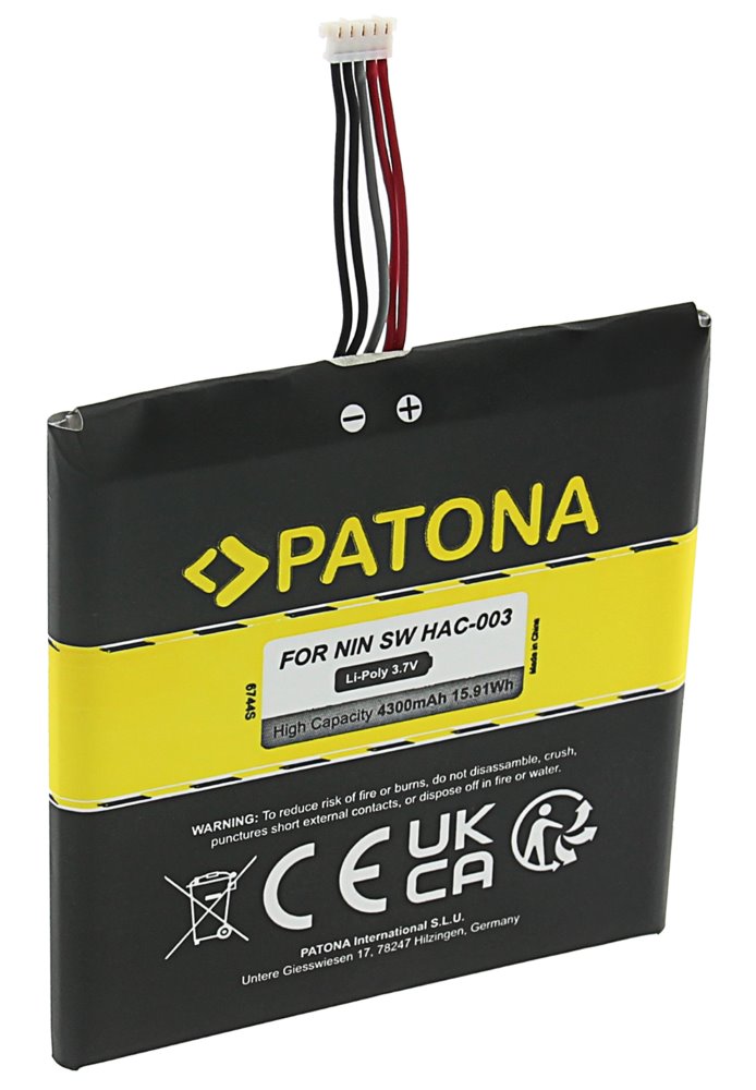 PATONA baterie pro herní konzoli Nintendo Switch HAC-003 4300mAh Li-Pol 3,7V PT6744