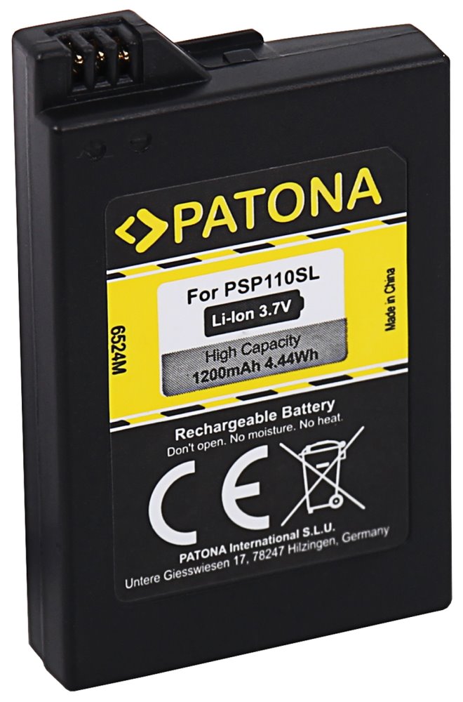 PATONA baterie pro herní konzoli Sony PSP 2000/PSP 3000 Portable 1200mAh Li-lon 3,7V PSP-S110 PT6524