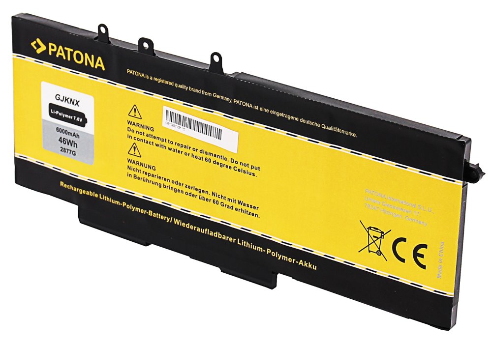 PATONA baterie pro ntb DELL E5280/E5480 6000mAh Li-Pol 7,6V GJKNX / 3DDDG PT2877