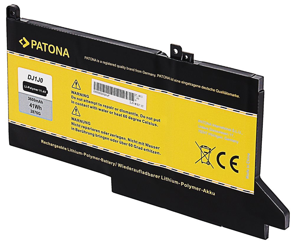 PATONA baterie pro ntb DELL Latitude 12 3600mAh Li-Pol 11,4V PGFX4 PT2876