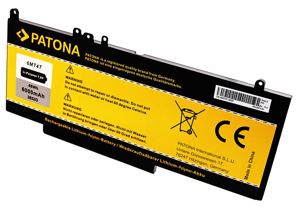 PATONA baterie pro ntb DELL LATITUDE E5250/E5450/E5550 6000mAh Li-Pol 7,6V PT2832