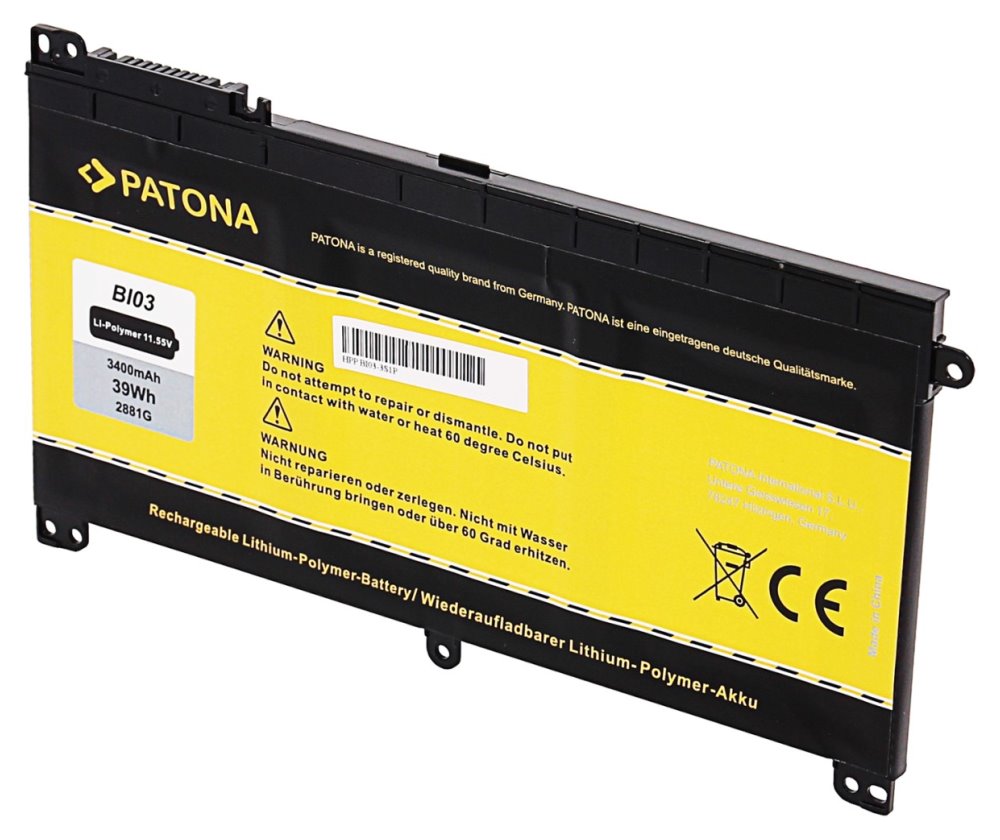 PATONA baterie pro ntb HP Pavilion x360 13 serie 3400mAh Li-Pol 11,55V BI03XL PT2881