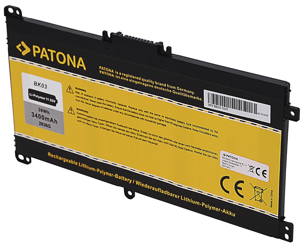 PATONA baterie pro ntb HP Pavilion X360 3400mAh Li-Pol 11,55V BK03 / BK03XL PT2836