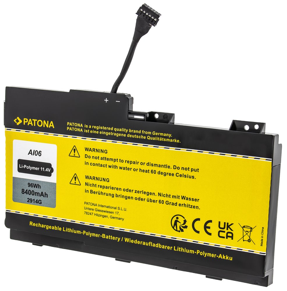 PATONA baterie pro ntb HP ZBook 17 G3 8400mAh Li-Pol 11,4V AI06XL PT2914