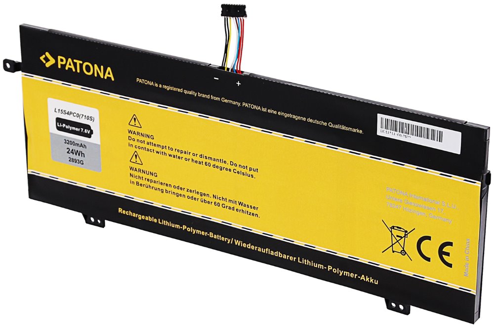 PATONA baterie pro ntb LENOVO Ideapad 710S/xiaoxin Air 13 3200mAh Li-Pol 7,6V L15S4PC0 PT2893