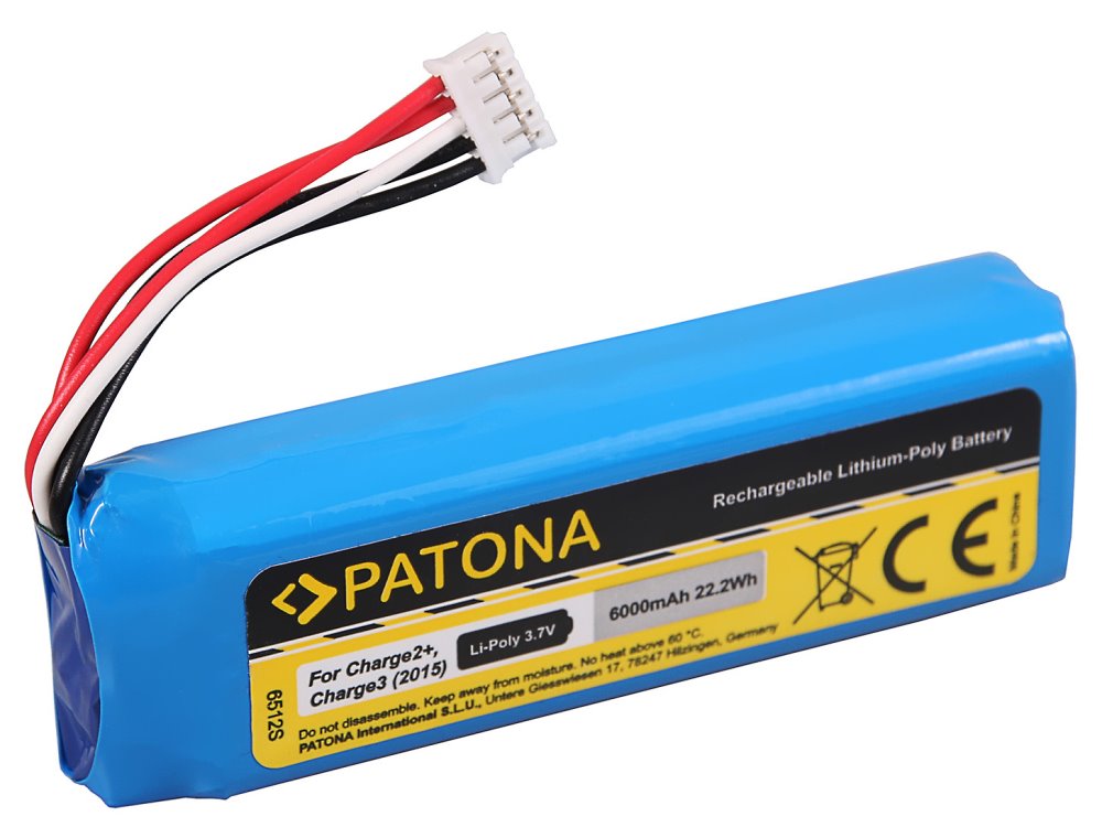 PATONA baterie pro reproduktor JBL Charge 2+ 6000mAh 3,7V Li-Pol MLP912995-2P PT6512