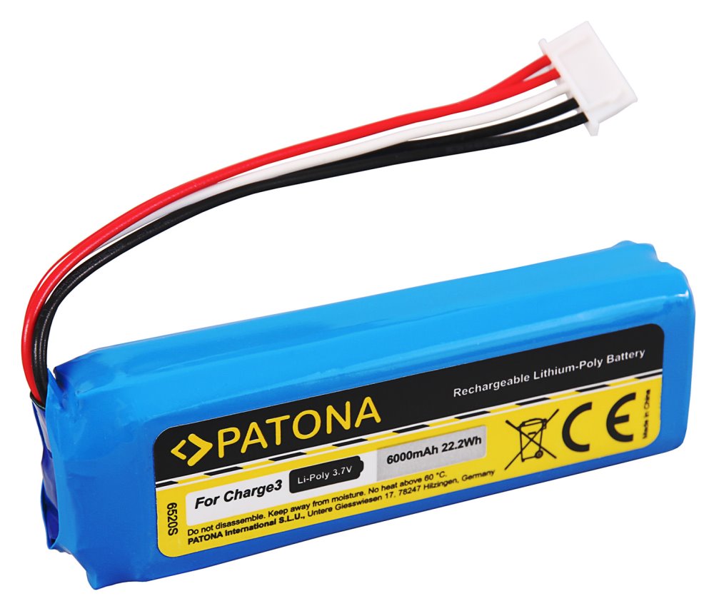 PATONA baterie pro reproduktor JBL Charge 3 6000mAh 3,7V Li-Pol GSP1029102A PT6520