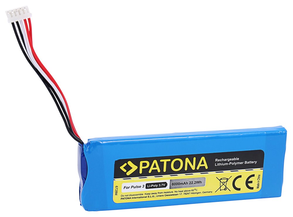 PATONA baterie pro reproduktor JBL Pulse 3 6000mAh 3,7V Li-Pol PT6728