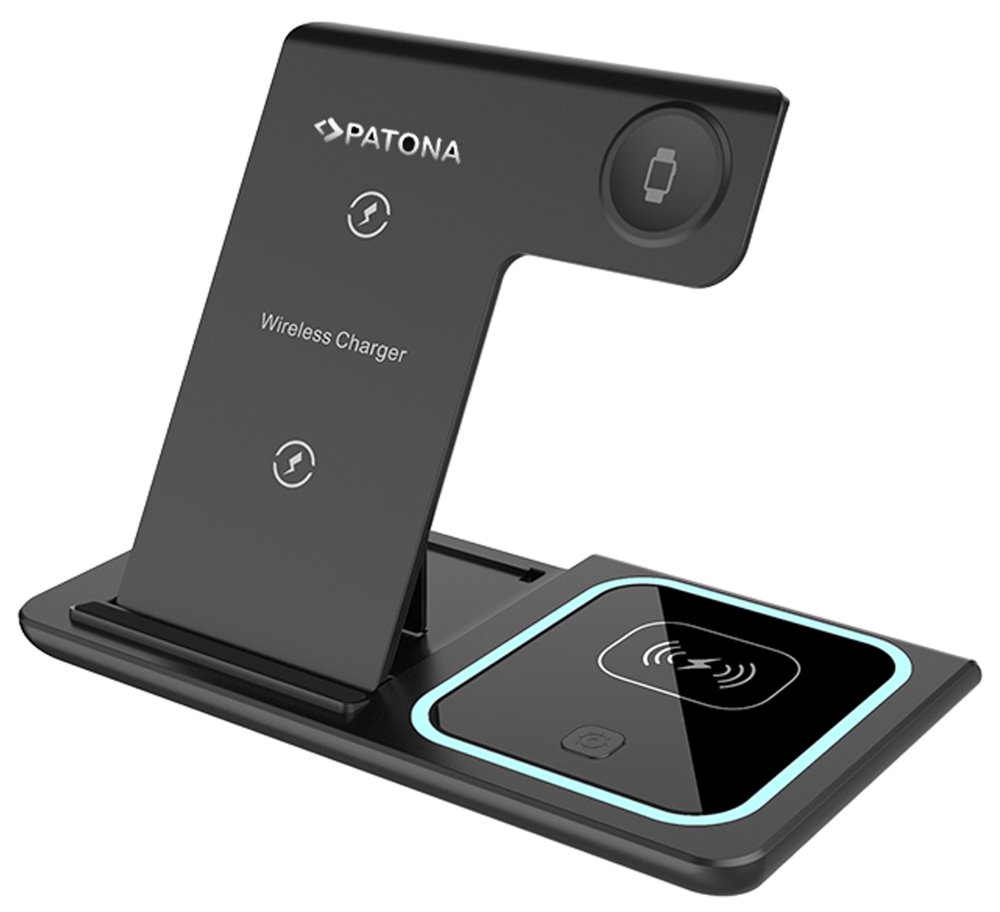 PATONA bezdrátová nabíječka 3v1, pro Iphone, Apple Watch a sluchátka Airpods, vstup 9V/2A, 5V/3A PT2588