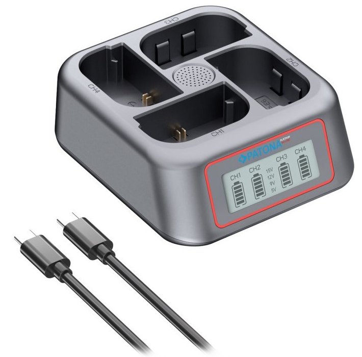 PATONA nabíječka 4-port pro Foto Canon LP-E6/LP-E6N/LP-E6P/LP-E6NH, Power delivery, USB-C PT4178