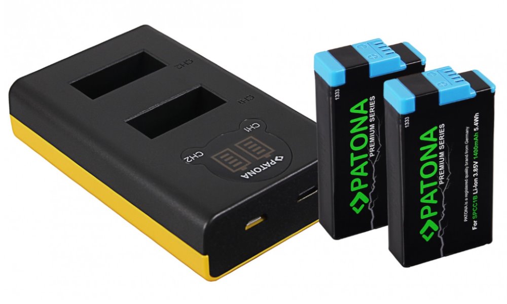 PATONA nabíječka pro digitální kameru Dual GoPro MAX s LCD + 2x aku 1400mAh Premium PT1887B