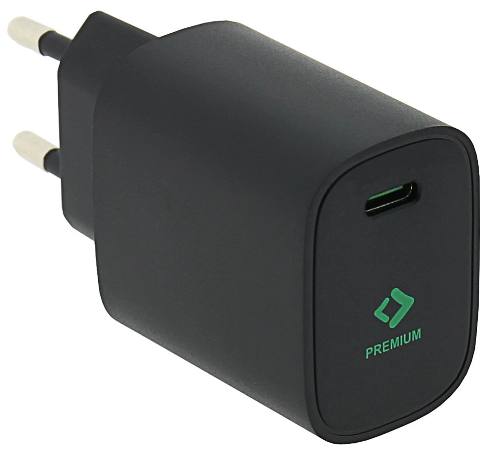 PATONA nabíječka/ USB-C/ vstup /100-240V/ výstup 5V/3.0A, 9V/2.22A, 12V/1.67A/ 20W Power delivery/ černá PT2591